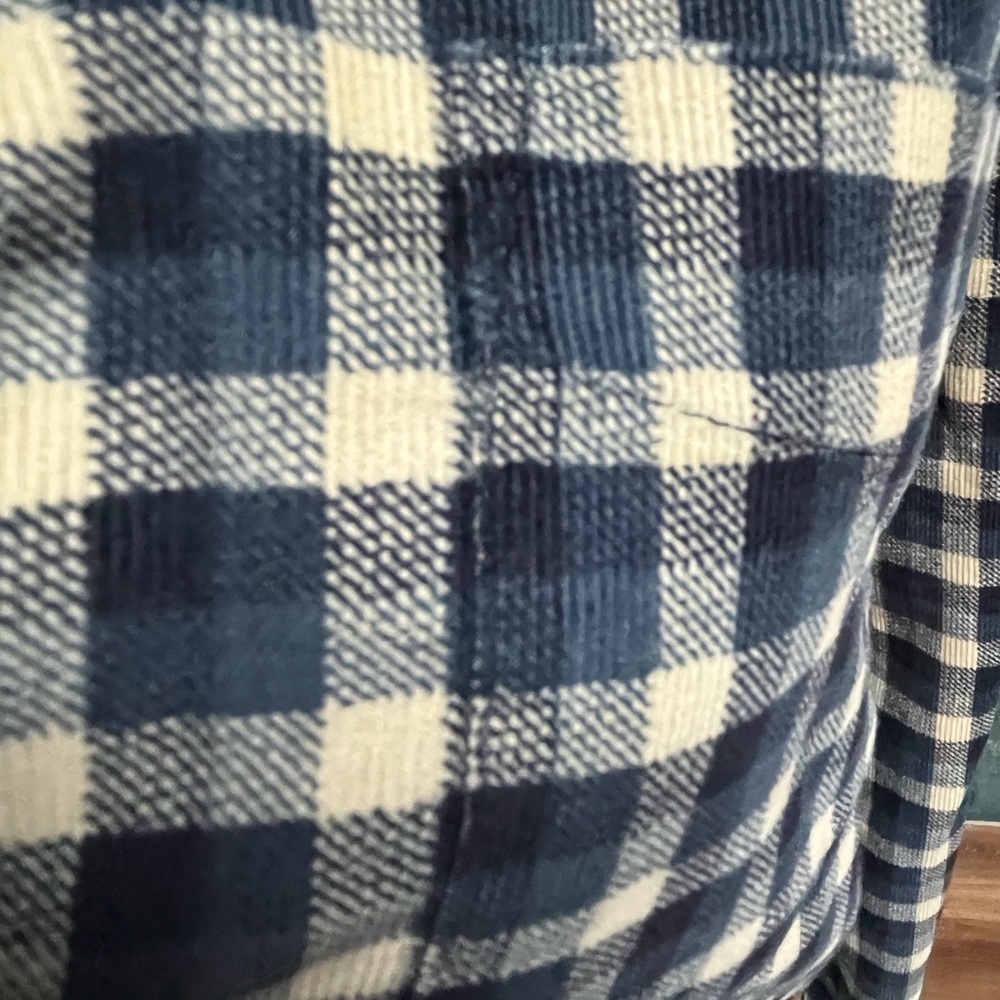 SAKS FIFTH AVENUE Men's Navy and Yellow Checkered Shirt - Picture 5 of 9